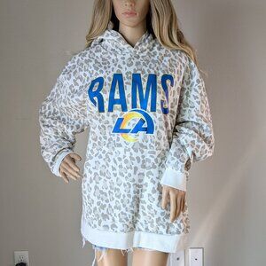 Gameday Couture Los Angeles Rams Leopard Pullover Hoodie Women's XL Cream NWT